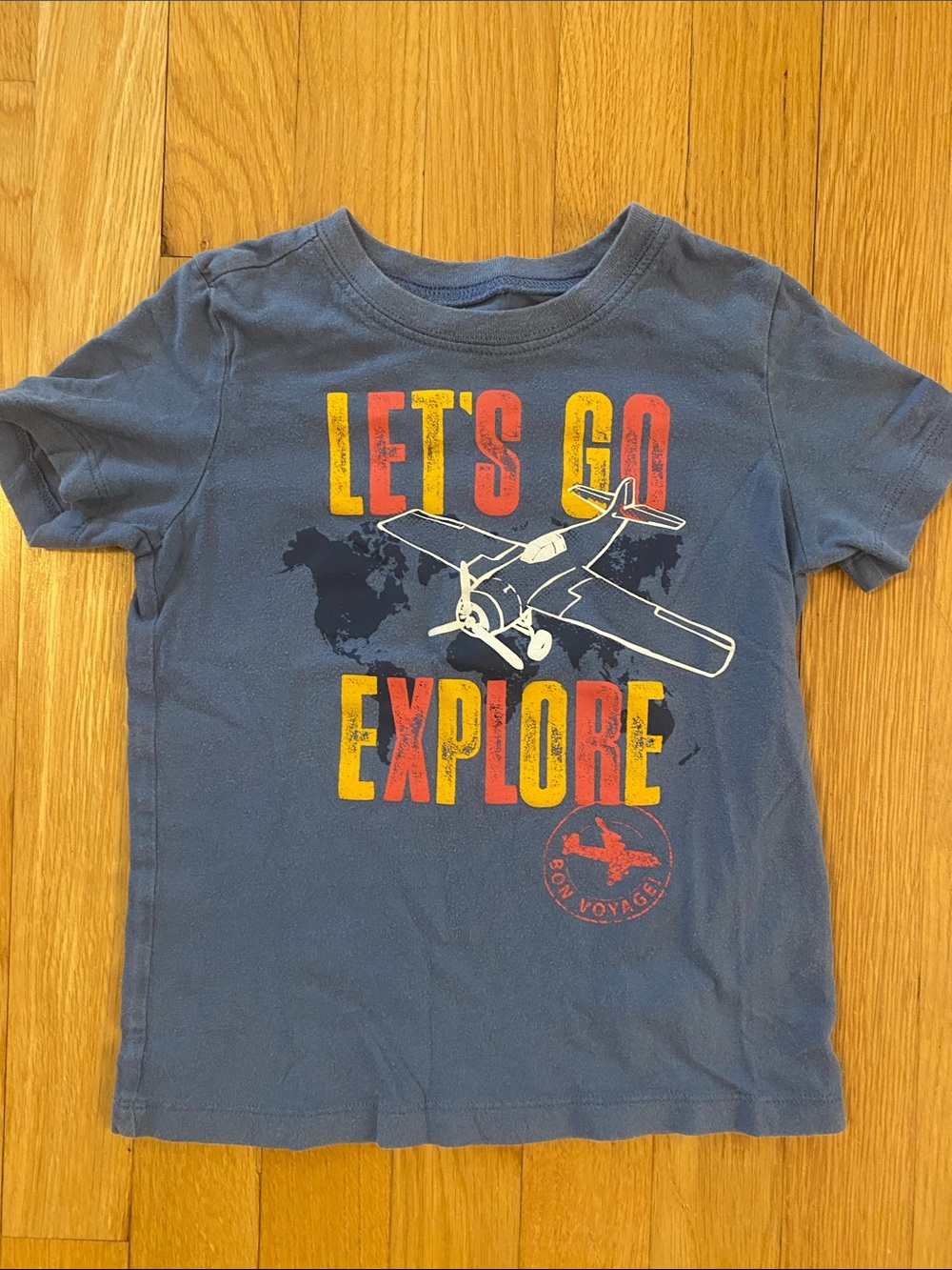 Oshkosh Kids' Blue 'Let's Go Explore' Short Sleeve Graphic Tee